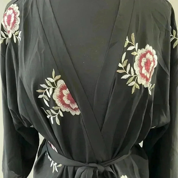 Primark Boho Open Front Belted Floral Kimono Size L - Picture 5 of 7